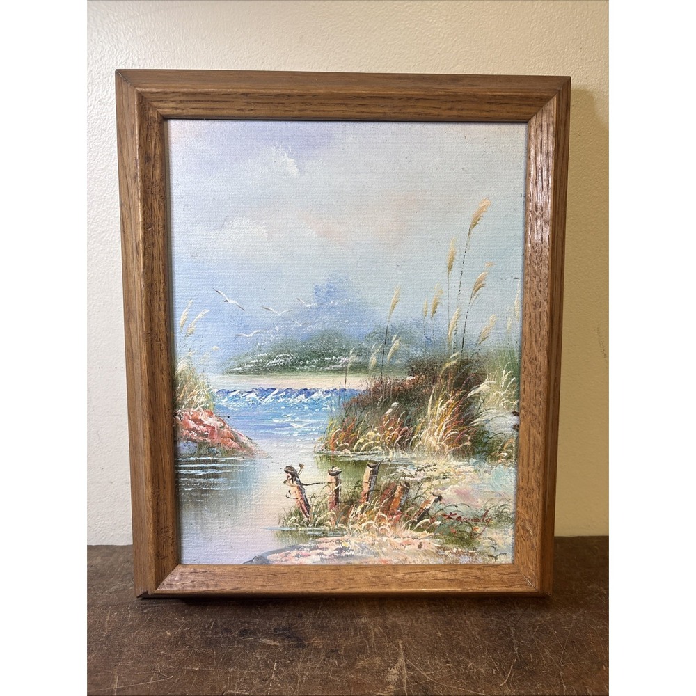 Vintage Original Oil Painting on Canvas Signed Kennedy Seascape Coastal Framed